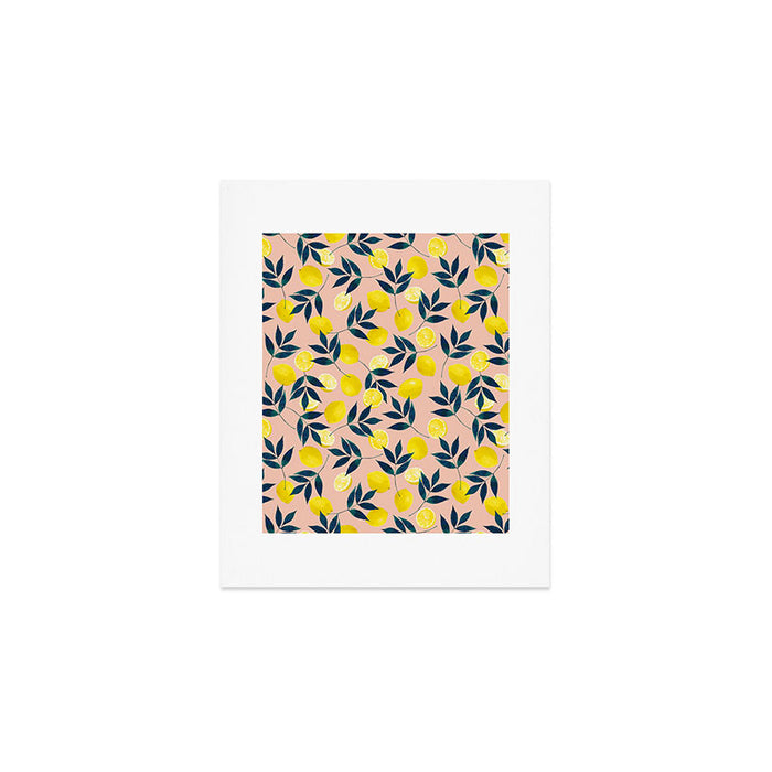 Lemon Goodness, Botanical Nature Forest Illustration, Bohemian Blush Colorful Painting Art Print Gallery Image 1