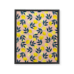 Lemon Goodness, Botanical Nature Forest Illustration, Bohemian Blush Colorful Painting Framed Canvas Print Gallery Image 8