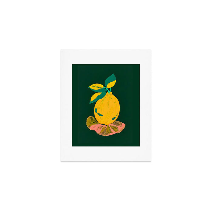 Lemon's Out of The Net Bag, Eclectic Food Fruit Juicy Summer, Whimsical Naïve Quirky Child-like Illustration  Art Print Gallery Image 1