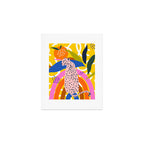 Leopard Somewhere Over The Rainbow, Maximalist Abstract Wildlife Jungle Botanical, Pop of Color Eclectic Animals Illustration  Art Print Gallery Image 1