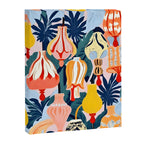 Let There Be Lamps, Lights Illustration Pattern Painting, Pastel Colorful Whimsical Eclectic, Tropical Palm Blush Celebration Festival Party Canvas Print Gallery Image 6