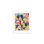 Let There Be Lamps, Lights Illustration Pattern Painting, Pastel Colorful Whimsical Eclectic, Tropical Palm Blush Celebration Festival Party Art Print Gallery Image 1