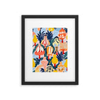 Let There Be Lamps, Lights Illustration Pattern Painting, Pastel Colorful Whimsical Eclectic, Tropical Palm Blush Celebration Festival Party Framed Art Print Gallery Image 5