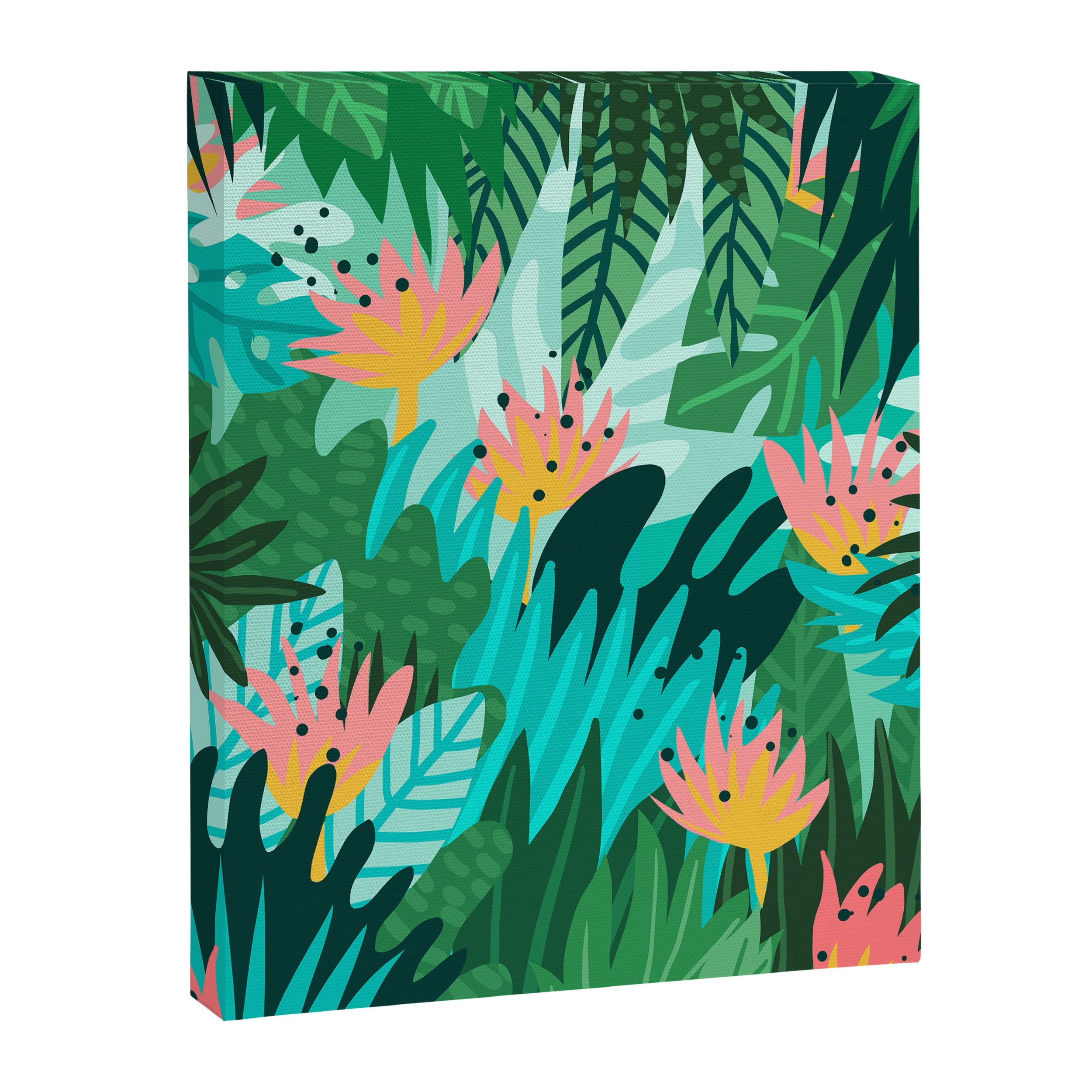 Let's Dance In The Sun, Wearing Wildflowers In Our Hair, Tropical Jungle Nature Botanical Painting Canvas Print Gallery Image 6