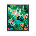 Let's Dance In The Sun, Wearing Wildflowers In Our Hair, Tropical Jungle Nature Botanical Painting Framed Canvas Print Gallery Image 6