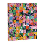Life On a Checkboard, Abstract Maximalism Eclectic Painting, Bohemian Pop of Color Illustration  Canvas Print Gallery Image 6