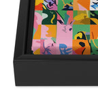 Life On a Checkboard, Abstract Maximalism Eclectic Painting, Bohemian Pop of Color Illustration  Framed Canvas Print Gallery Image 3