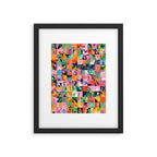 Life On a Checkboard, Abstract Maximalism Eclectic Painting, Bohemian Pop of Color Illustration  Framed Art Print Gallery Image 5