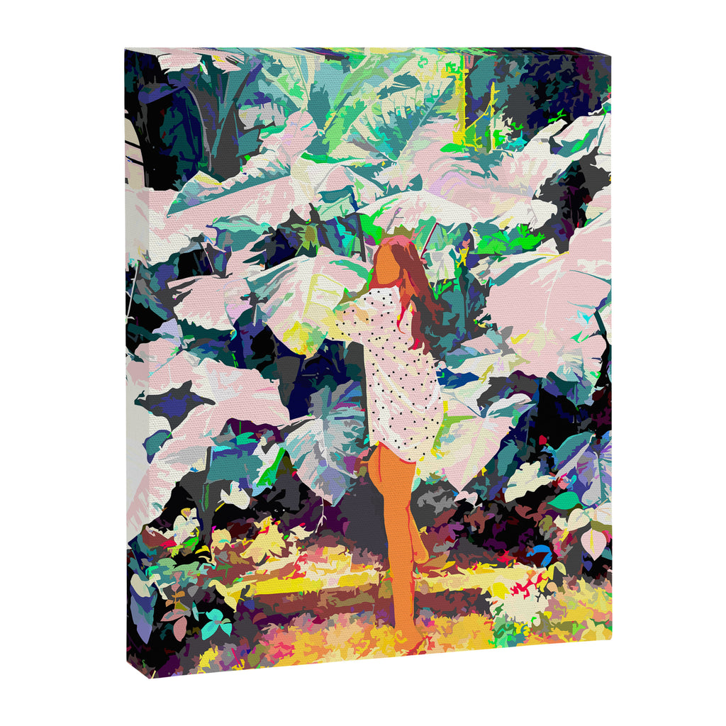 Live Quietly In a Corner Of Nature, Modern Bohemian Woman Jungle Forest Eclectic Painting Canvas Print Gallery Image 6