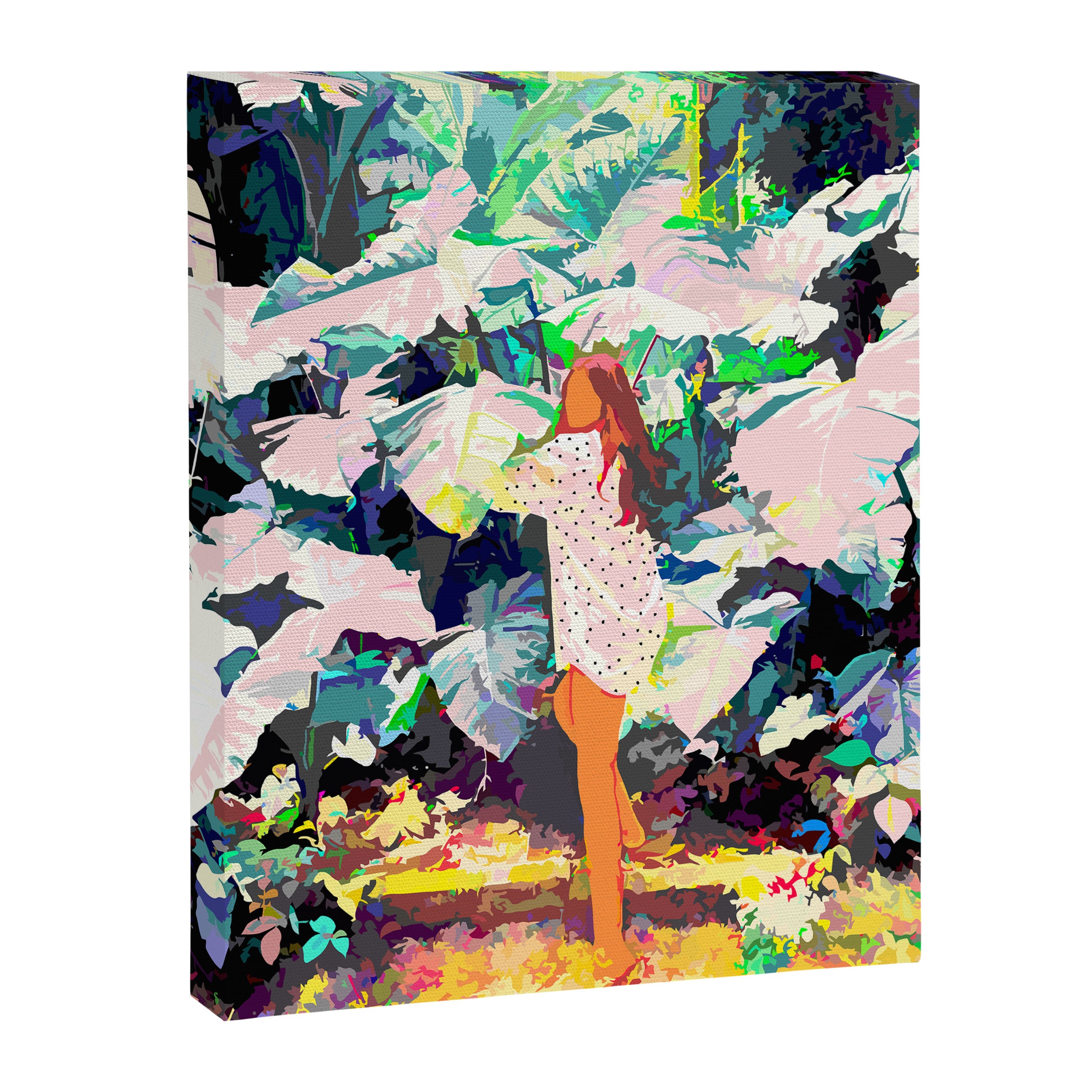 Live Quietly In a Corner Of Nature, Modern Bohemian Woman Jungle Forest Eclectic Painting Canvas Print Gallery Image 6