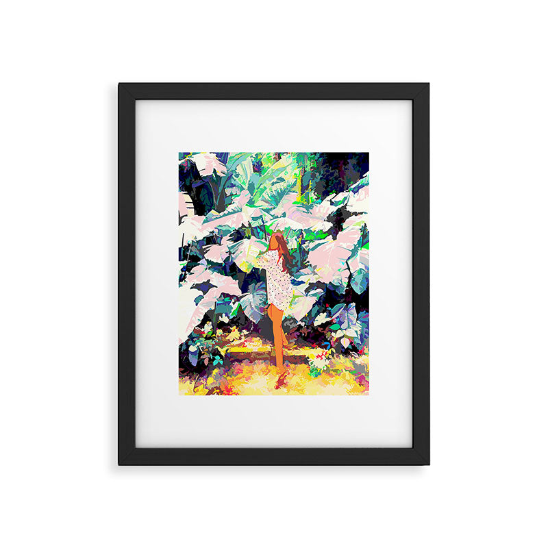 Live Quietly In a Corner Of Nature, Modern Bohemian Woman Jungle Forest Eclectic Painting Framed Art Print Gallery Image 5