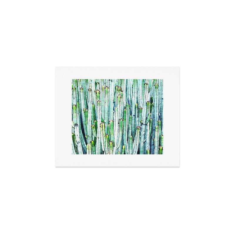 Lost Cactus, Watercolor Nature Painting, Botanical Neutral Illustration Minimal Drawing Jungle Art Print Gallery Image 1