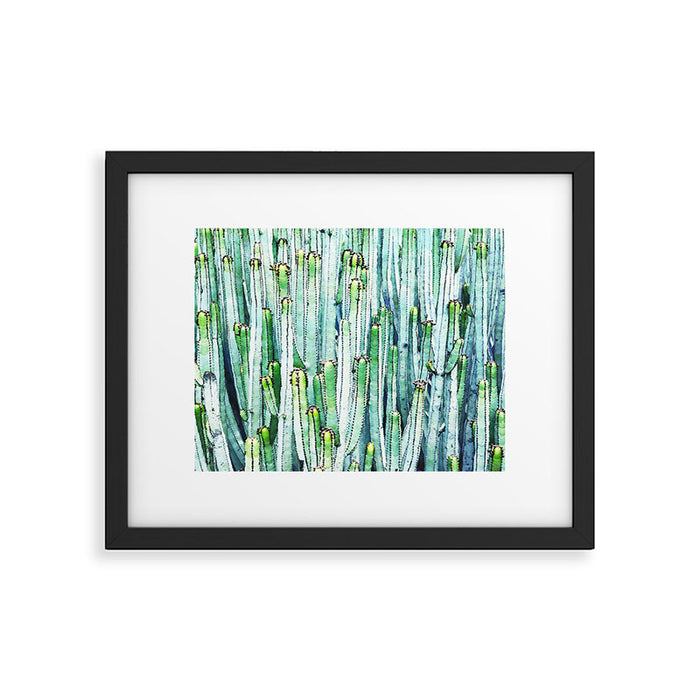 Lost Cactus, Watercolor Nature Painting, Botanical Neutral Illustration Minimal Drawing Jungle Framed Art Print Gallery Image 1