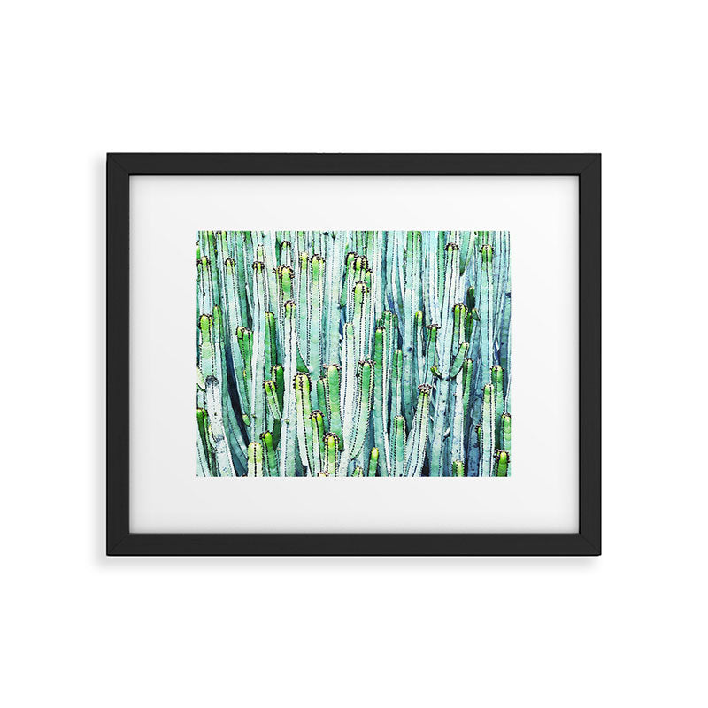 Lost Cactus, Watercolor Nature Painting, Botanical Neutral Illustration Minimal Drawing Jungle Framed Art Print Gallery Image 6