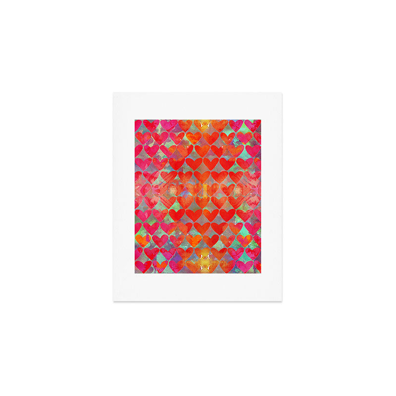 Love Overload, Maximalist Color Pop red Graphic Hearts, Valentine's Day Passion Colorful Art Print Gallery Image 1