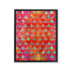 Love Overload, Maximalist Color Pop red Graphic Hearts, Valentine's Day Passion Colorful Framed Canvas Print Gallery Image 8