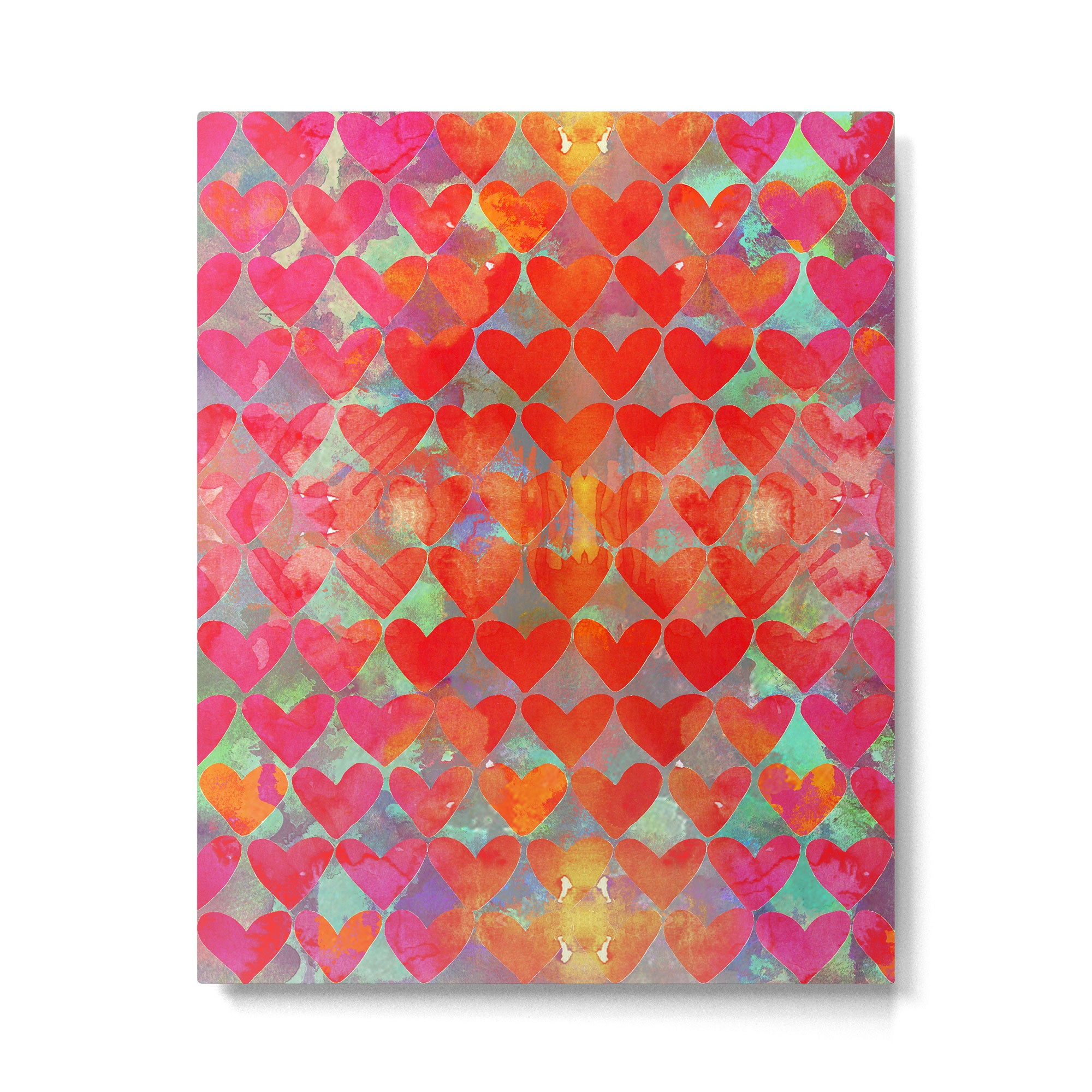 Love Overload, Maximalist Color Pop red Graphic Hearts, Valentine's Day Passion Colorful Metal Print Gallery Image 6