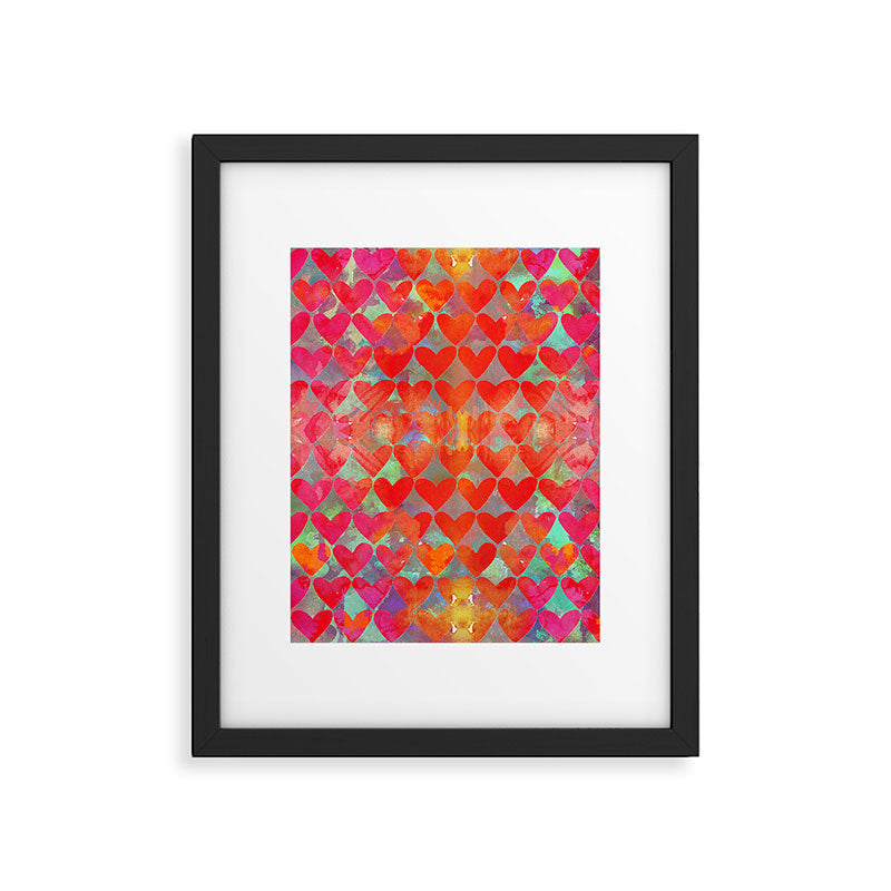 Love Overload, Maximalist Color Pop red Graphic Hearts, Valentine's Day Passion Colorful Framed Art Print Gallery Image 6