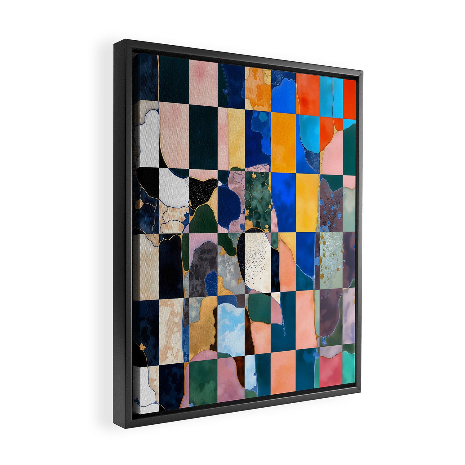 Luxe Checkerboard Framed Canvas Print Gallery Image 2