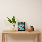 Luxury Tiger Villa illustration, Architecture Travel Nature Painting, Hotel Landscape Garden Framed Canvas Print Gallery Image 4