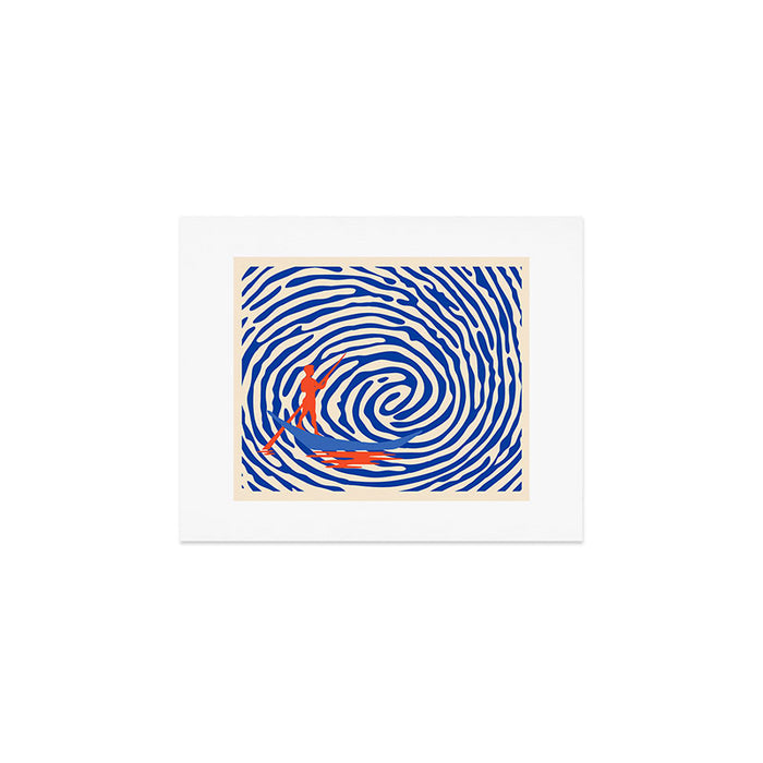 Maelstrom, Abstract Psychedelic Ocean River Whirlpool Vortex, Line Art Drawing Eclectic Boat Sail Sea Art Print Gallery Image 1