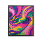 Magnifique, Abstract Fluid Art Resin, Marble Maximalism Painting, Eclectic Bohemian Colorful Bright, Modern Contemporary Boho Happiness Waves Framed Canvas Print Gallery Image 6