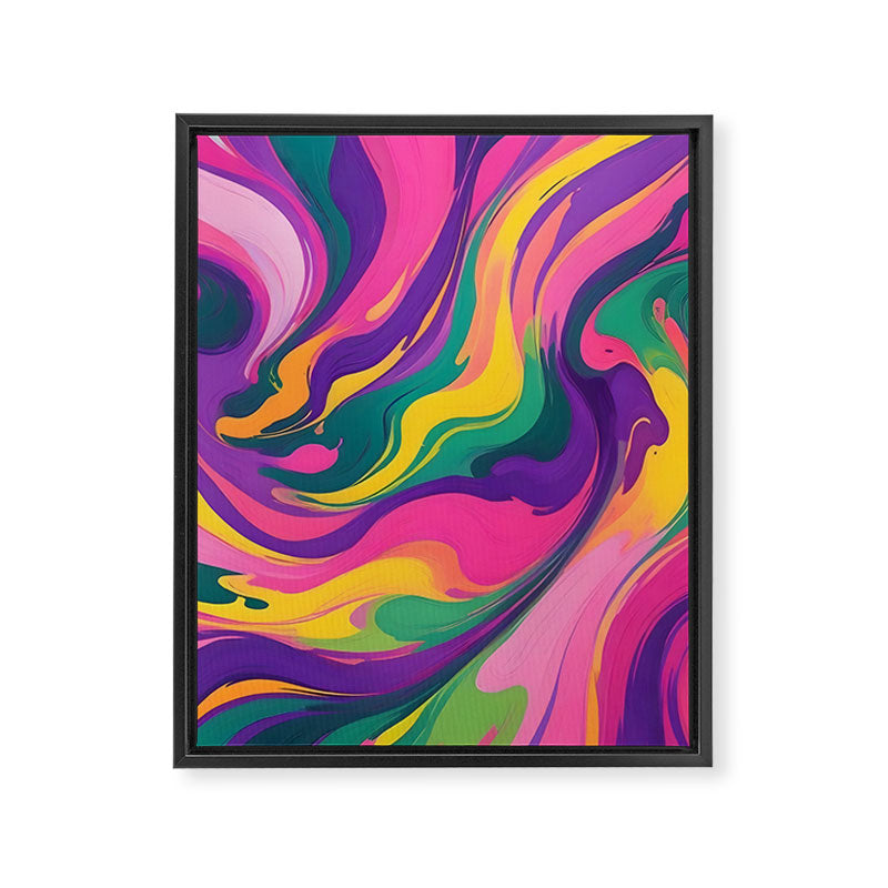 Magnifique, Abstract Fluid Art Resin, Marble Maximalism Painting, Eclectic Bohemian Colorful Bright, Modern Contemporary Boho Happiness Waves Framed Canvas Print Gallery Image 6