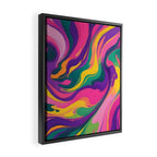 Magnifique, Abstract Fluid Art Resin, Marble Maximalism Painting, Eclectic Bohemian Colorful Bright, Modern Contemporary Boho Happiness Waves Framed Canvas Print Gallery Image 2