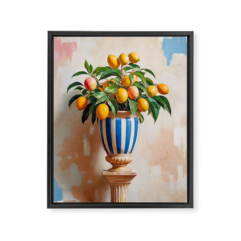  Mango Summer, India Fruits Still Life Tropical, Season Flower Pot Plants Botanical, Nature Plant Pots Blossom Juicy Painting Framed Canvas Print Gallery Image 6
