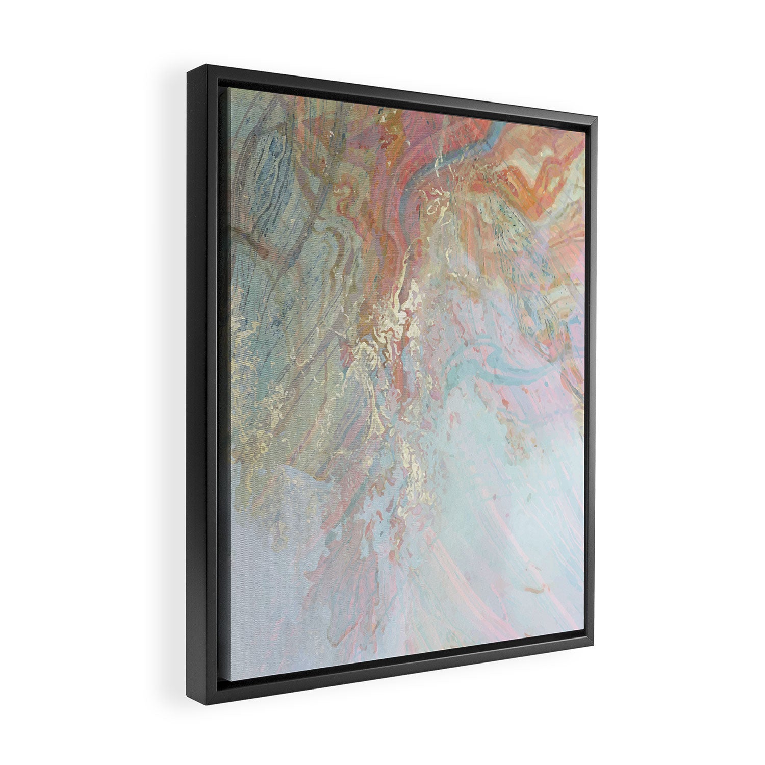 Marble Luxe, Abstract Nature Bohemian Texture, Blush Gold Scandanavian Pastel Neutral Framed Canvas Print Gallery Image 2