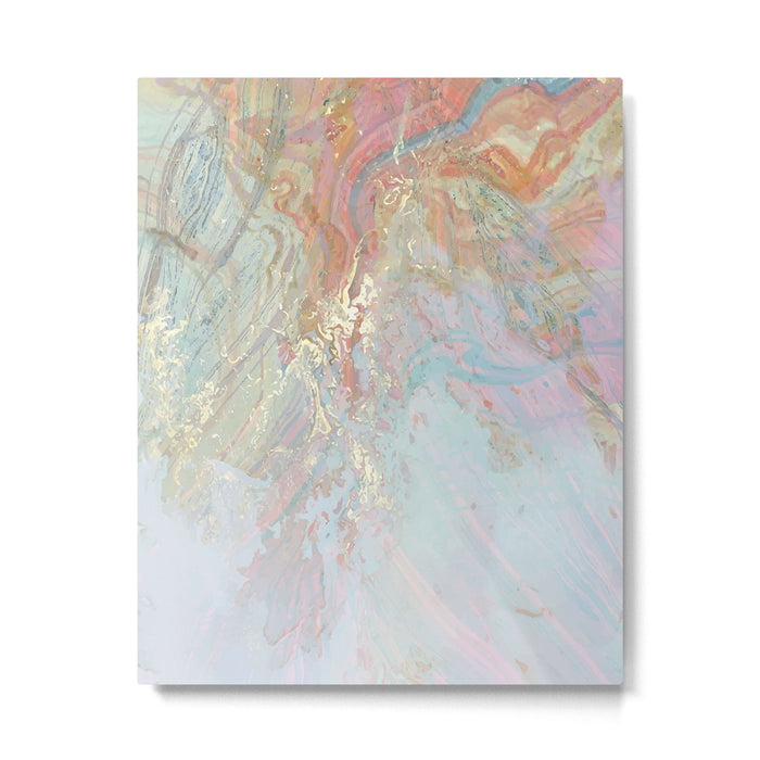 Marble Luxe, Abstract Nature Bohemian Texture, Blush Gold Scandanavian Pastel Neutral Metal Print Gallery Image 1