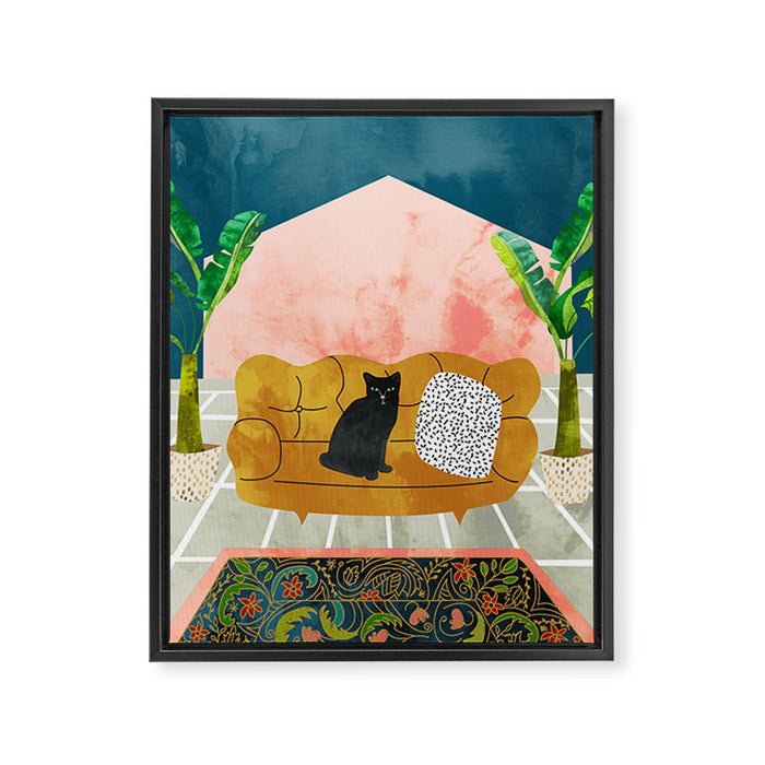 Meow Framed Canvas Print Gallery Image 1