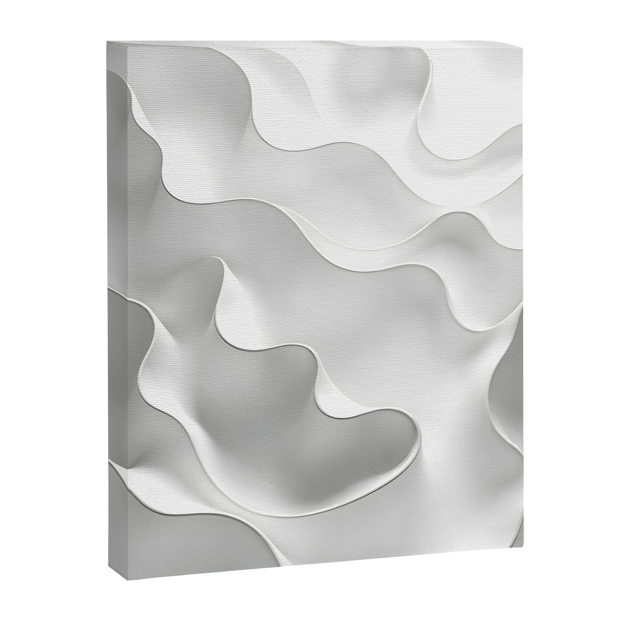 Milky Waves, Abstract Black White Monochromatic, Minimal Minimalistic Minimalism Photography Calm Canvas Print Gallery Image 6