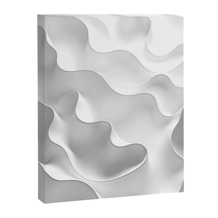 Milky Waves, Abstract Black White Monochromatic, Minimal Minimalistic Minimalism Photography Calm Canvas Print Gallery Image 1