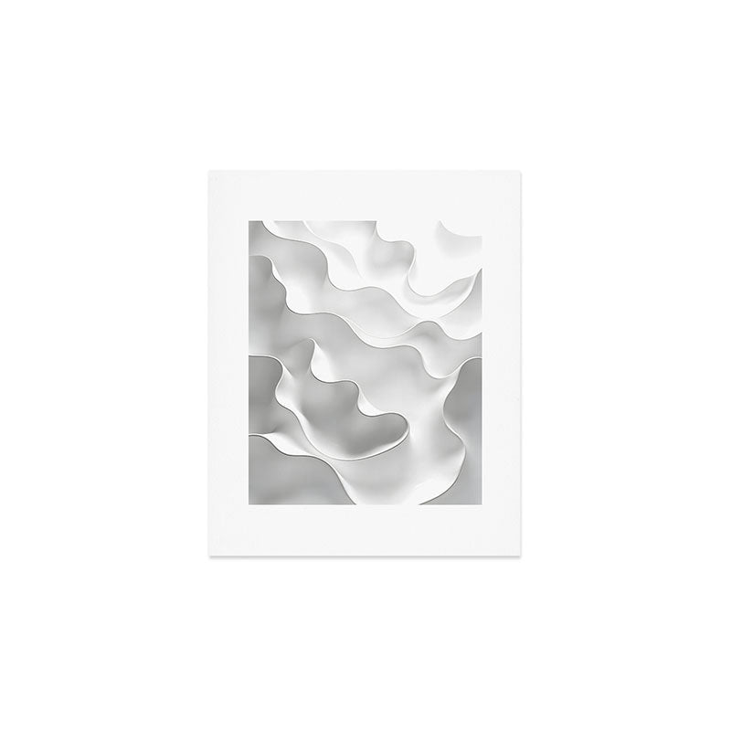 Milky Waves, Abstract Black White Monochromatic, Minimal Minimalistic Minimalism Photography Calm Art Print Gallery Image 1