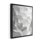 Milky Waves, Abstract Black White Monochromatic, Minimal Minimalistic Minimalism Photography Calm Framed Canvas Print Gallery Image 2