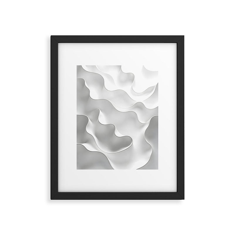 Milky Waves, Abstract Black White Monochromatic, Minimal Minimalistic Minimalism Photography Calm Framed Art Print Gallery Image 5