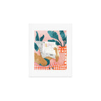 Modern Bohemian Morning Newspaper | Tropical Banana Leaves Palm Watercolor | Boho Woman & Decor Art Print Gallery Image 1