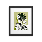 Monsterous, Monstera Tropical Botanical Nature, Jungle Green Scandinavian, Eclectic Garden Bohemian Leaves Illustration, Painting Vintage Variegated Plants   Framed Art Print Gallery Image 5