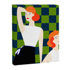 Moods, Checkers Girl Friends Chic Chess, Modern Bohemian Eclectic Woman Girl Boss, BFF Fashion Style Canvas Print Gallery Image 6