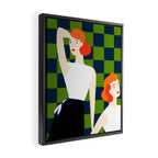 Moods, Checkers Girl Friends Chic Chess, Modern Bohemian Eclectic Woman Girl Boss, BFF Fashion Style Framed Canvas Print Gallery Image 2