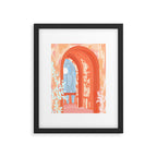 Moonlit, Summer Day Home Decor, Architecture Indoor Building Interior Design, Full Moon Bohemian Eclectic Bright, Mindful Spiritual Joy Painting Framed Art Print Gallery Image 5