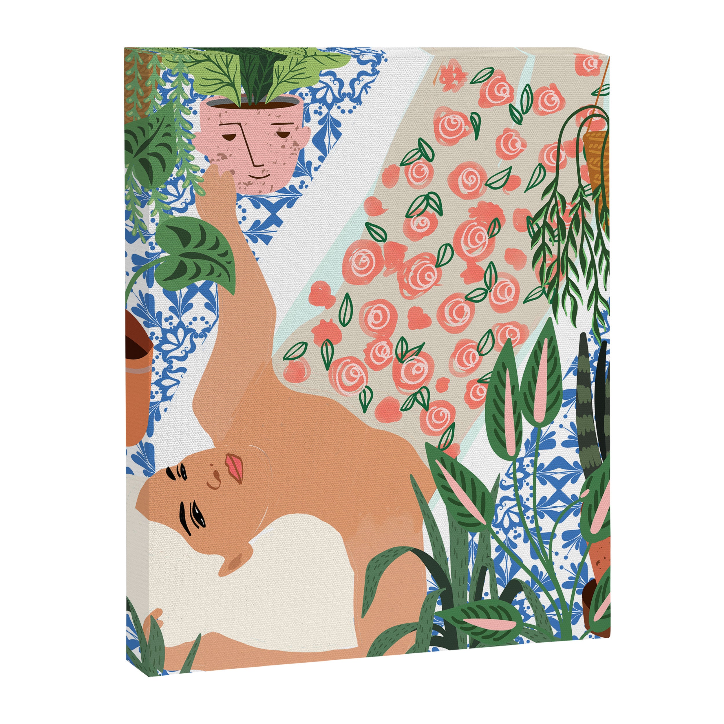 Moroccan Bath With Plants #botanical #illustration Canvas Print Gallery Image 6