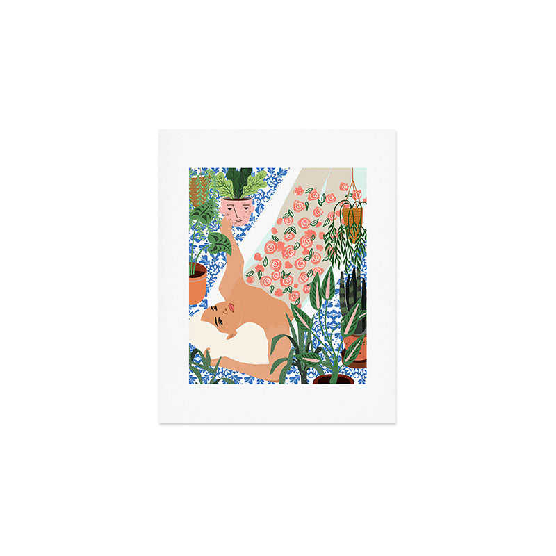 Moroccan Bath With Plants #botanical #illustration Art Print Gallery Image 1
