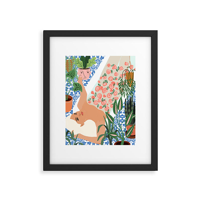 Moroccan Bath With Plants #botanical #illustration Framed Art Print Gallery Image 4