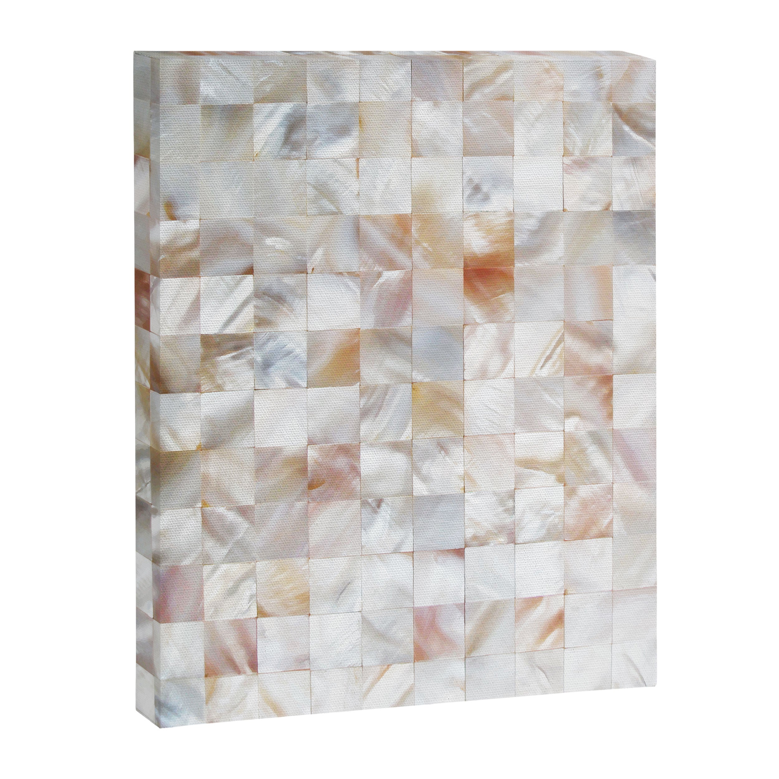 Mother of Pearl, Exotic Tiles Photography, Neutral Minimal Geometrical Graphic Design Canvas Print Gallery Image 6