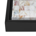 Mother of Pearl, Exotic Tiles Photography, Neutral Minimal Geometrical Graphic Design Framed Canvas Print Gallery Image 3