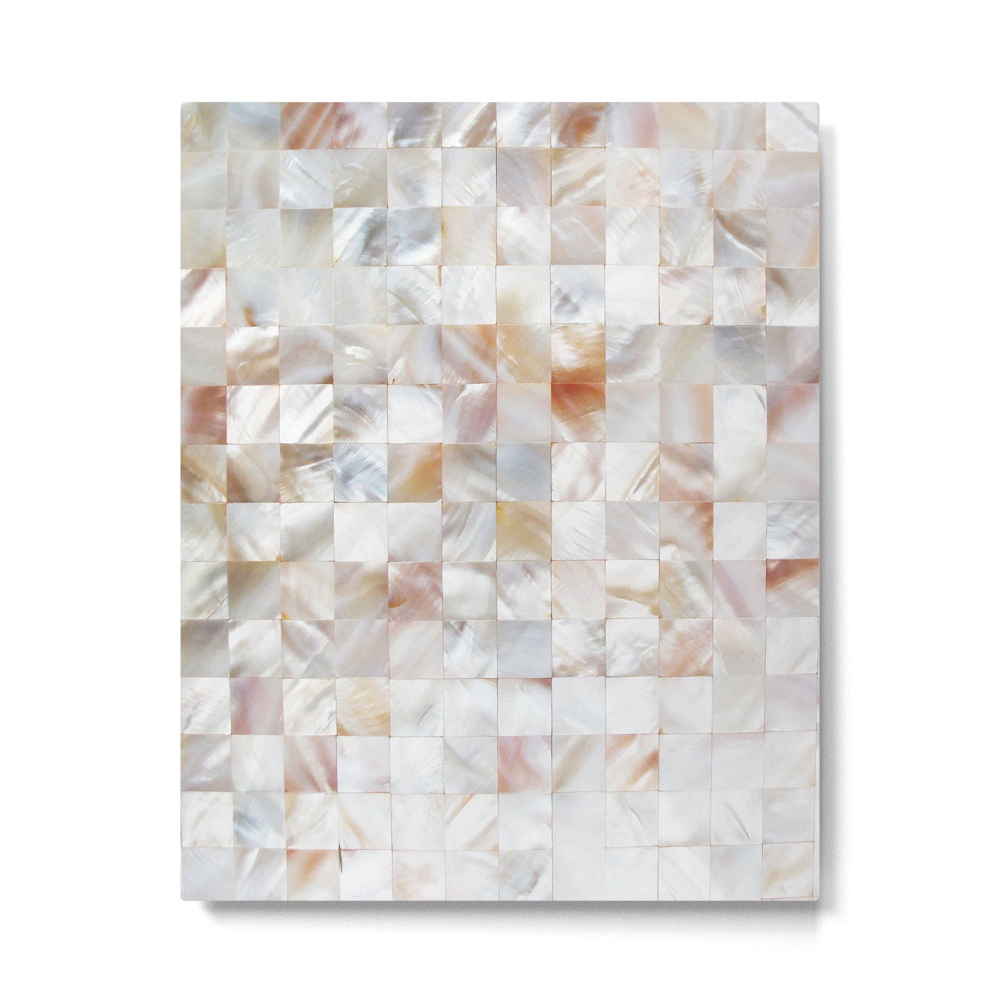 Mother of Pearl, Exotic Tiles Photography, Neutral Minimal Geometrical Graphic Design Metal Print Gallery Image 4