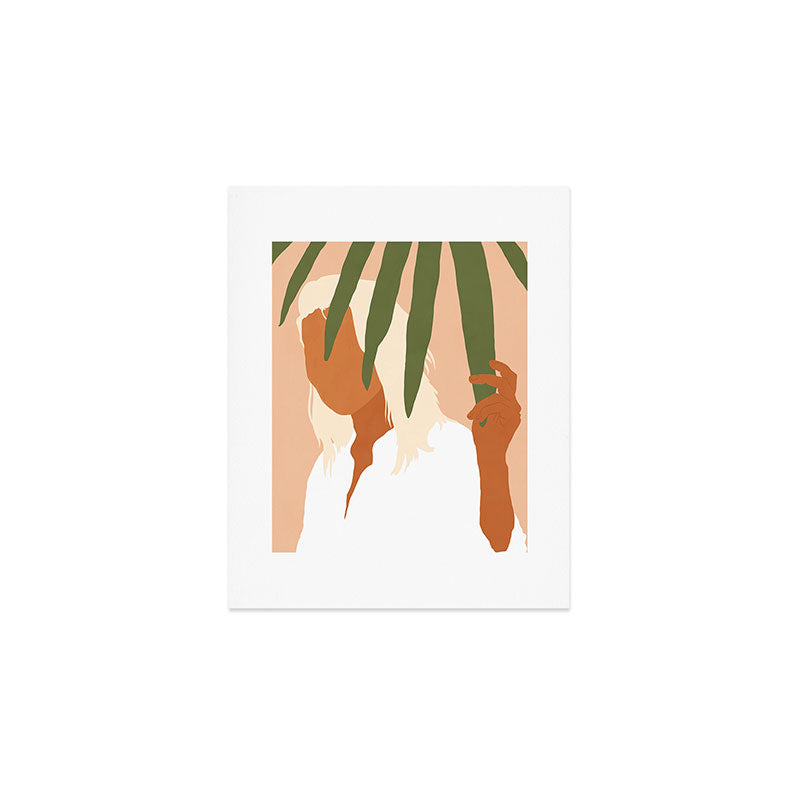 Musafir | Traveler Feminism Woman of Color in White Shirt | Palm Tropical Minimal Bohemian Fashion  Art Print Gallery Image 1