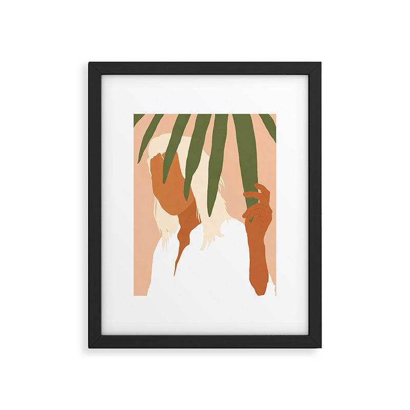 Musafir | Traveler Feminism Woman of Color in White Shirt | Palm Tropical Minimal Bohemian Fashion  Framed Art Print Gallery Image 5
